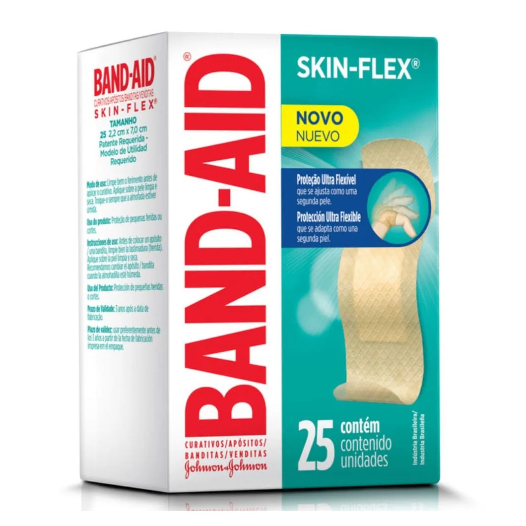 Curativo Band-aid Com 25 Adesivos Skin Flex