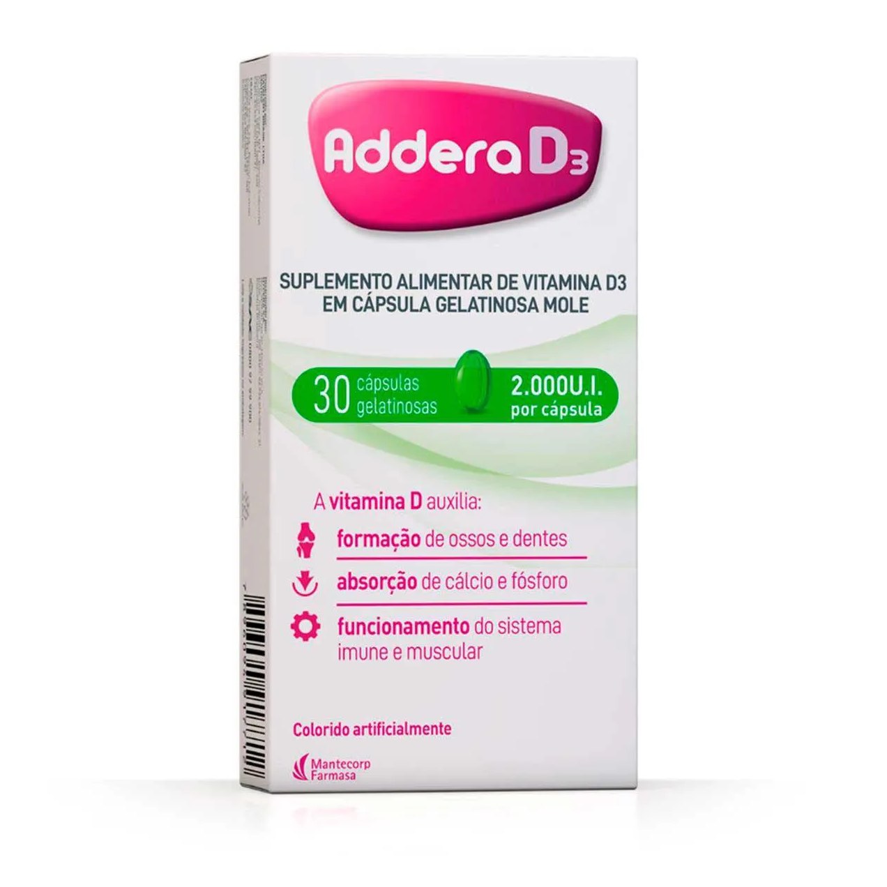 Vitamina D 2.000UI Addera D3 30 cápsulas