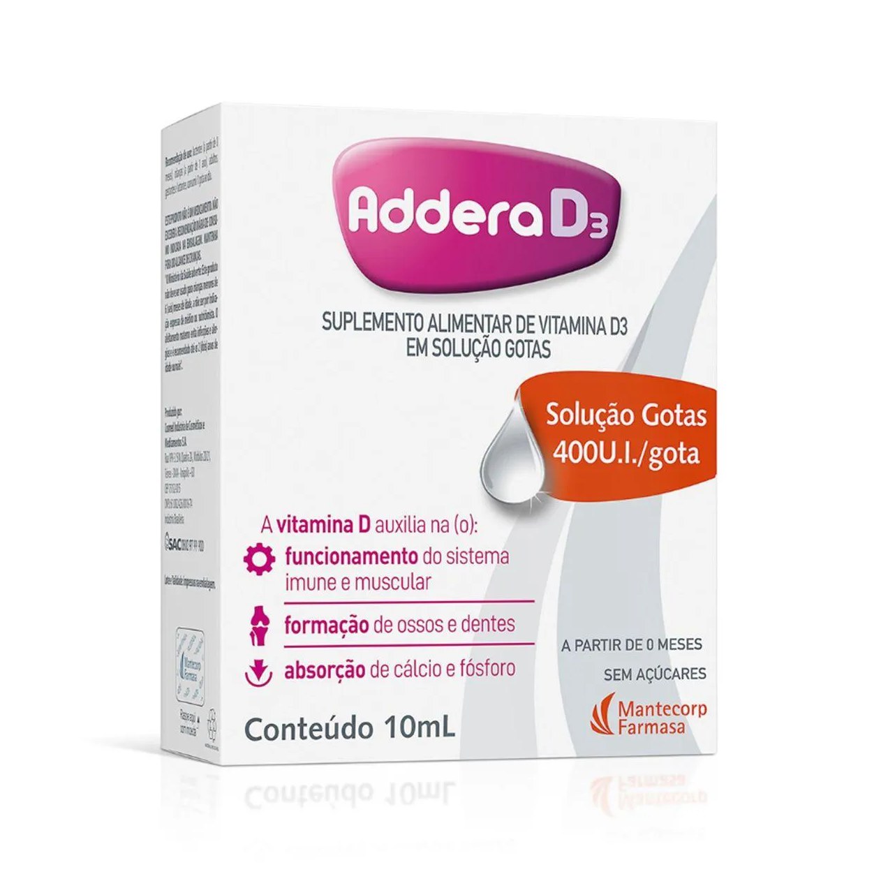 Vitamina D 400UI Addera D3 Gotas 10ml