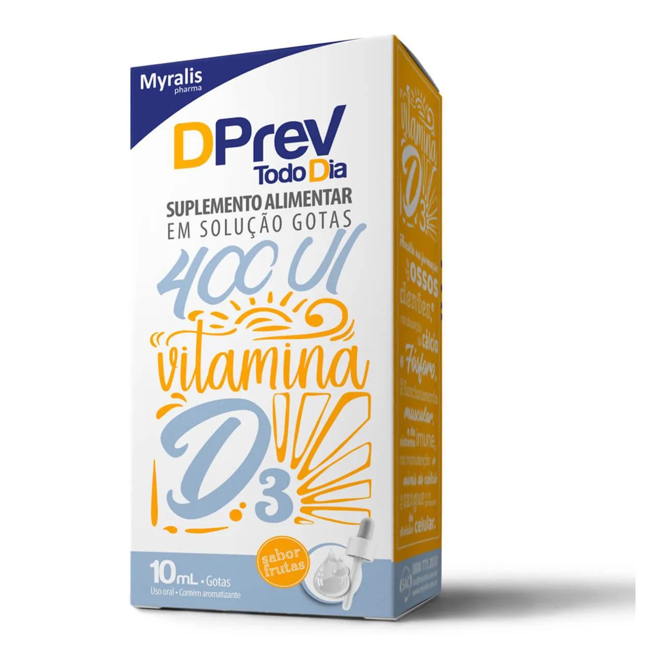 Vitamina D 400UI Dprev Todo Dia Frutas Gotas 10ml