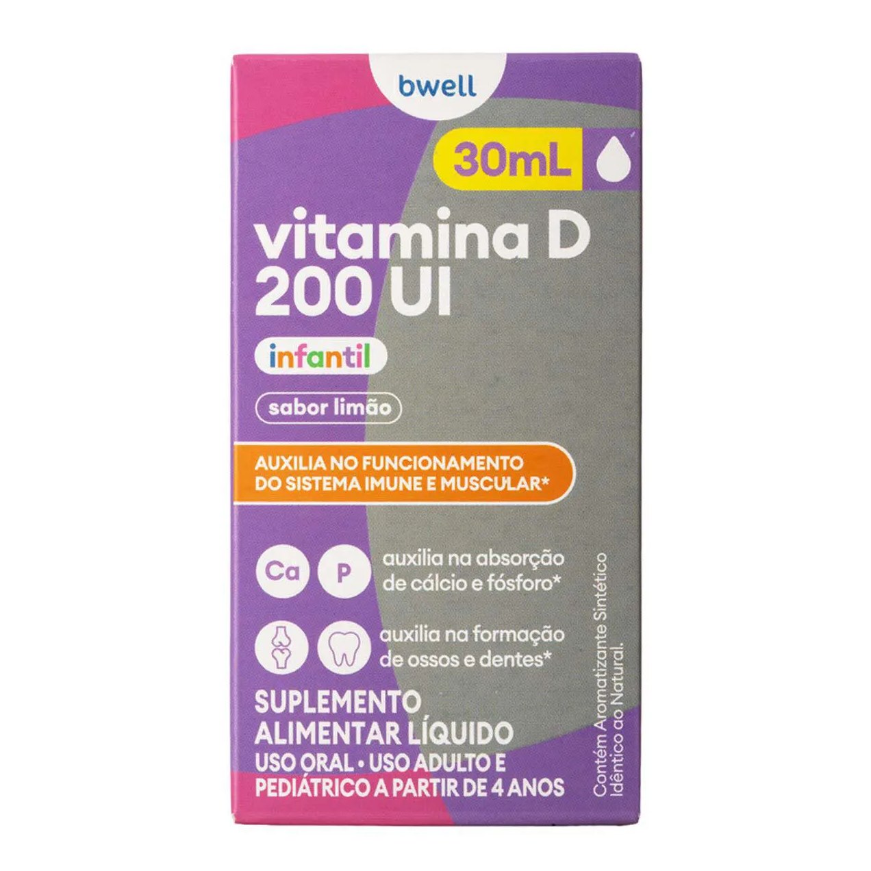 Vitamina D Infantil Bwell Limão Gotas 30ml