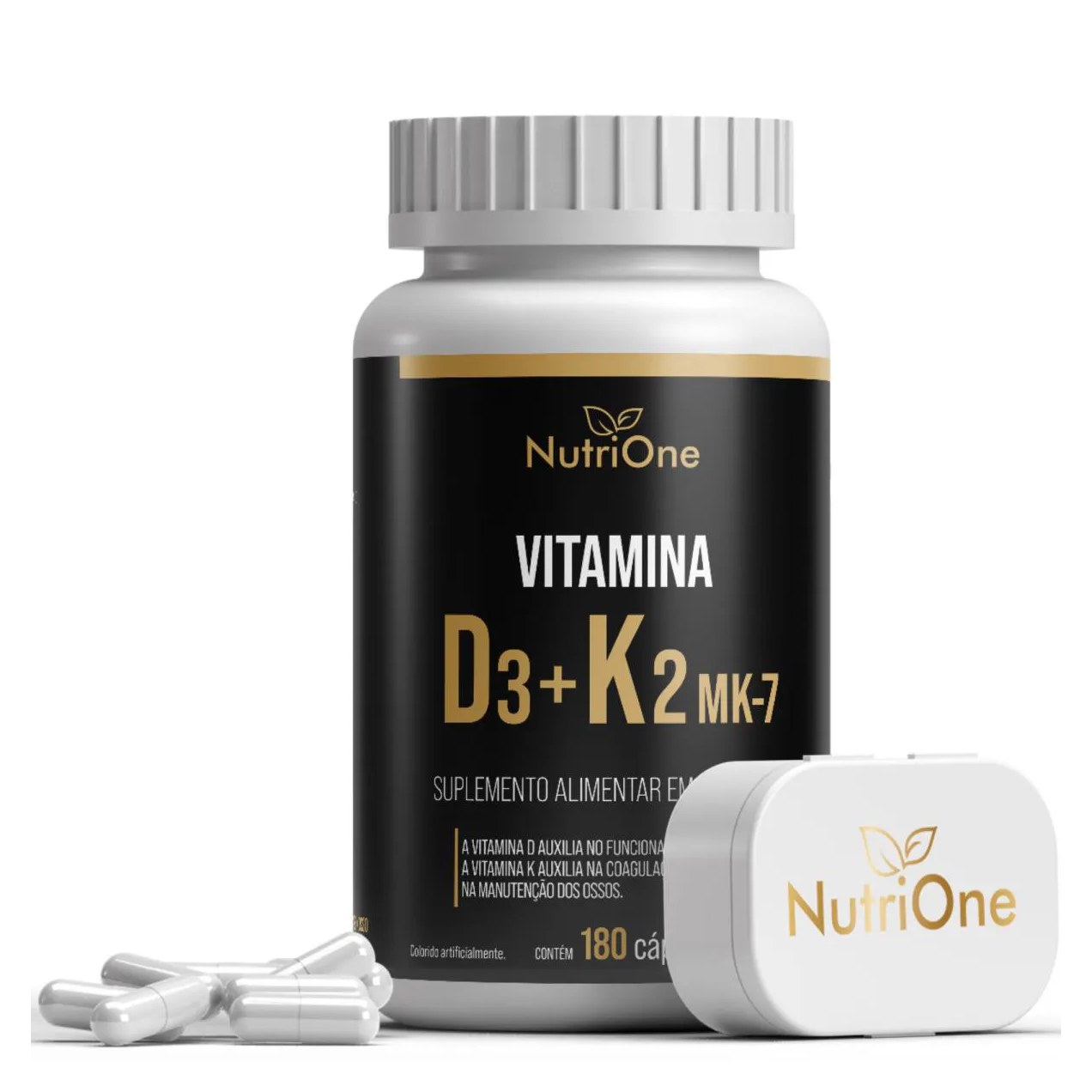 Vitamina D3 + K2 Mk7 Alta Concentração 180 Cáps – Nutrione